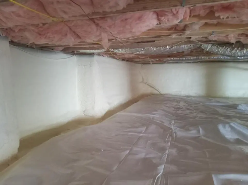 Crawl space encapsulation with closed-cell spray foam for Attic Insulation in Granbury